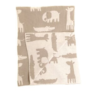 Ziggle- Grey and White Animal Print  Blanket